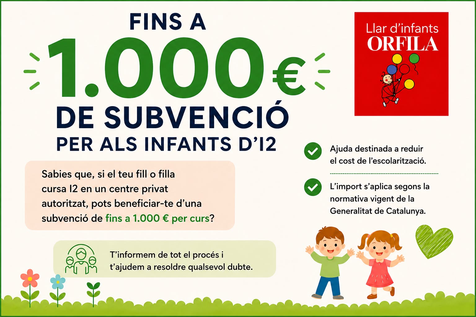 Informació subvenció fins a 1000€ per I2